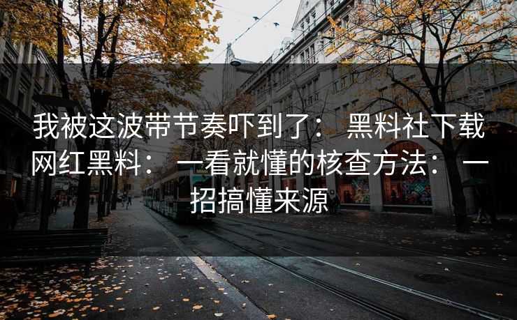我被这波带节奏吓到了： 黑料社下载网红黑料： 一看就懂的核查方法： 一招搞懂来源  第1张